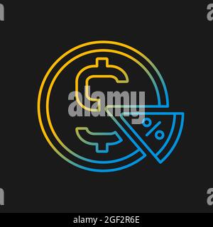 Taxation gradient vector icon for dark theme Stock Vector