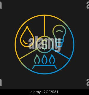 Paying bills gradient vector icon for dark theme Stock Vector