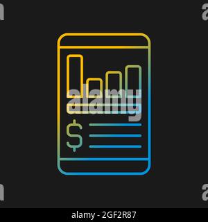 Expense tracker app gradient vector icon for dark theme Stock Vector