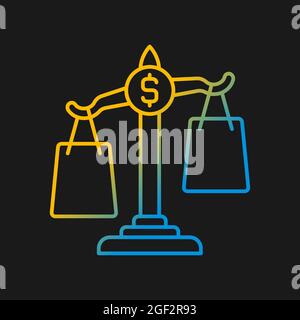 Comparison shopping gradient vector icon for dark theme Stock Vector