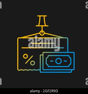 Fixed expenses gradient vector icon for dark theme Stock Vector