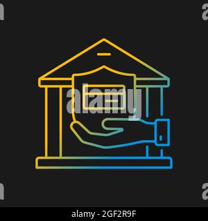 Bank account gradient vector icon for dark theme Stock Vector