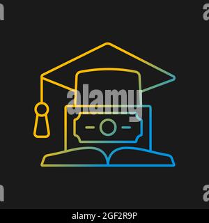 Education loan gradient vector icon for dark theme Stock Vector