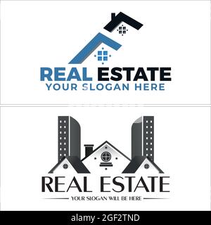 Real estate mortgage building business home logo design Stock Vector
