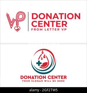 Blood donation center logo design Stock Vector