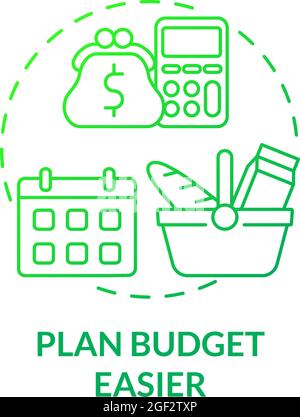 Plan budget easier green gradient concept icon Stock Vector