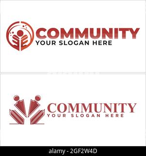 Community people non-profit logo design Stock Vector