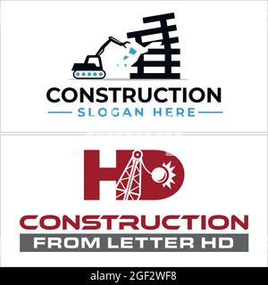 Industrial construction building logo design Stock Vector