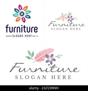 Colorful flower blossom natural logo design Stock Vector