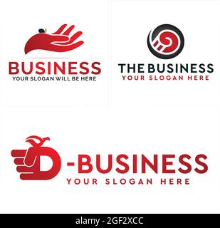 Hand snail letter D combination logo design business Stock Vector