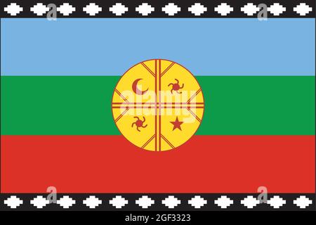 Flag of the Mapuche indigenous people, Chile, Argentina Stock Vector