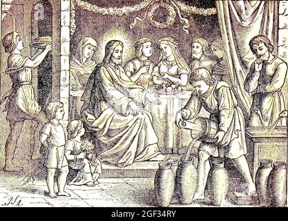Gravure Ancienne – Mariage à Cana – Bierweiler – Vers 1820 – Originale
