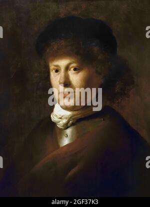 Portrait Rembrandt Harmenszoon van Rijn 1606–1669  by 1629 Jan Lievens (24 October 1607 – 4 June 1674) Dutch, The Netherlands. Stock Photo
