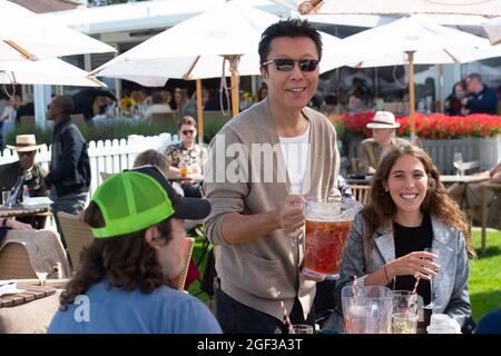 Egham, Surrey, UK. 22nd August, 2021. Pimm's o'clock at Guards Polo Club. Credit: Maureen McLean/Alamy Stock Photo