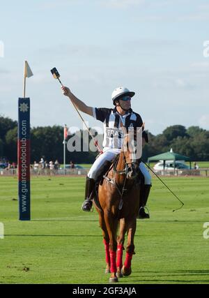 Egham, Surrey, UK. 22nd August, 2021. An umpire returns after the final. Credit: Maureen McLean/Alamy Stock Photo