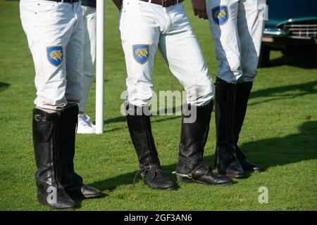 Egham, Surrey, UK. 22nd August, 2021. Riders boots. Credit: Maureen McLean/Alamy Stock Photo