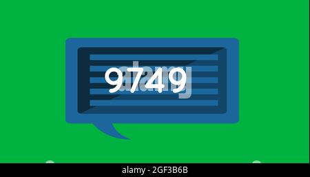 Blue striped chat box with numbers 4k Stock Photo - Alamy