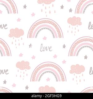 Cute rainbow patterns Creative childish print for fabric, wrapping, textile, wallpaper, apparel. Stock Vector