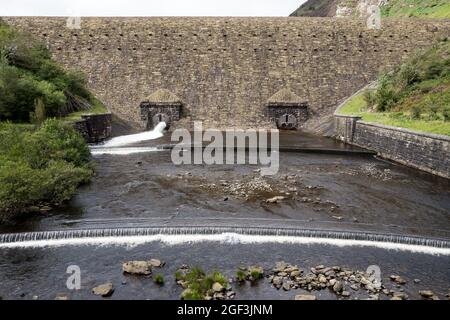 The victorian built Caban Coch Dam in the Elan Valley, Wales. Stock Photo