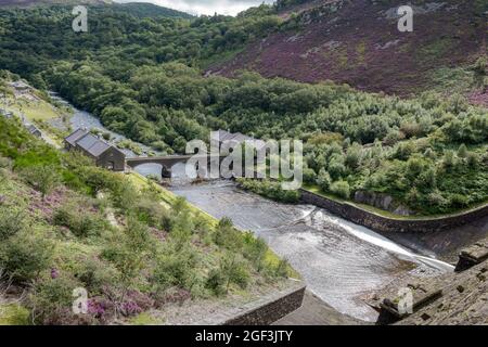The victorian built Caban Coch Dam in the Elan Valley, Wales. Stock Photo