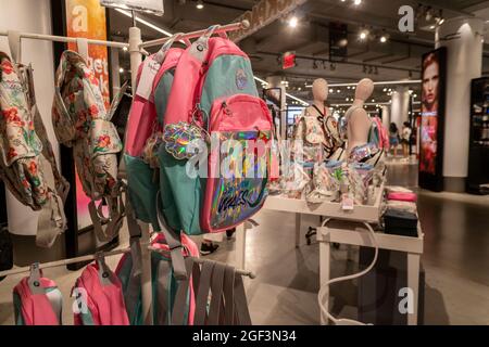 A display of backpacks for back to school in Macy s Herald Square in New York on Thursday August 12 2021. While analysts are predicting shortages of items such as sneakers backpacks and computers for