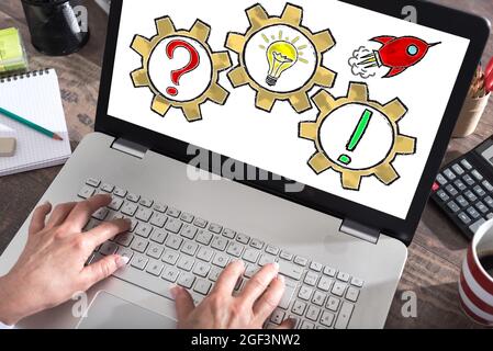 Problem solving concept shown on a laptop screen Stock Photo