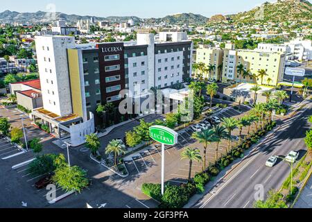 Aerial view of the Hotel Lucerna on the Vado del Rio in Hermosillo, Sonora, Mexico ... (Photo By Luis Gutierrez / Norte Photo) ...  Vista area del Hotel Lucerna en el Vado del Rio en Hermosillo, Sonora, Mexico ... (Photo By Luis Gutierrez / Norte Photo) ... Stock Photo