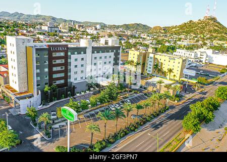 Aerial view of the Hotel Lucerna on the Vado del Rio in Hermosillo, Sonora, Mexico ... (Photo By Luis Gutierrez / Norte Photo) ...  Vista area del Hotel Lucerna en el Vado del Rio en Hermosillo, Sonora, Mexico ... (Photo By Luis Gutierrez / Norte Photo) ... Stock Photo