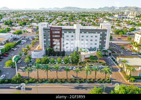 Aerial view of the Hotel Lucerna on the Vado del Rio in Hermosillo, Sonora, Mexico ... (Photo By Luis Gutierrez / Norte Photo) ...  Vista area del Hotel Lucerna en el Vado del Rio en Hermosillo, Sonora, Mexico ... (Photo By Luis Gutierrez / Norte Photo) ... Stock Photo