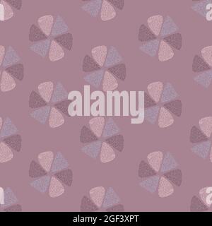 Vector seamless pattern with hand drawn colorful hexagon of triangles abstract elements made of lots of freehand drawn figures. Soft light pink and vi Stock Vector