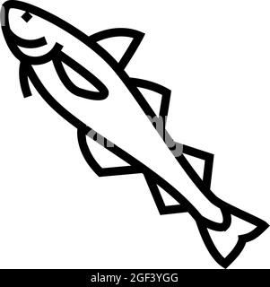 alaska pollock line icon vector illustration Stock Vector Image & Art ...