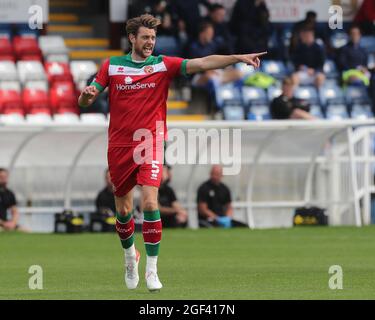 HARTLEPOOL, UK. AUGUST 21ST Ash Taylor of Walsall during the Sky Bet League 2 match between Hartlepool United and Walsall at Victoria Park, Hartlepool on Saturday 21st August 2021. (Credit: Mark Fletcher | MI News) Credit: MI News & Sport /Alamy Live News Stock Photo