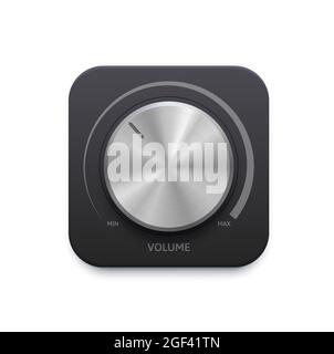 round volume button icon on white background. Simple element ...