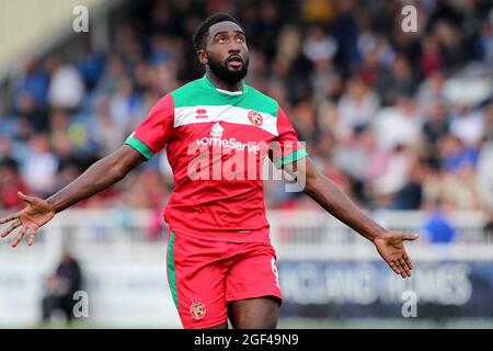 HARTLEPOOL, UK. AUGUST 21ST Emmanuel Monthe of Walsall during the Sky Bet League 2 match between Hartlepool United and Walsall at Victoria Park, Hartlepool on Saturday 21st August 2021. (Credit: Mark Fletcher | MI News) Credit: MI News & Sport /Alamy Live News Stock Photo