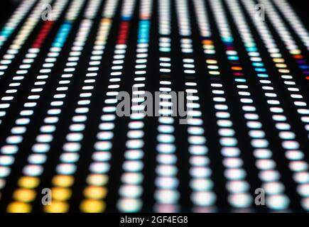 pixels of modern LED screen close-up Stock Photo
