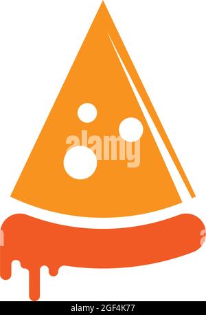 Pizza icon logo design vector template illustration Stock Vector