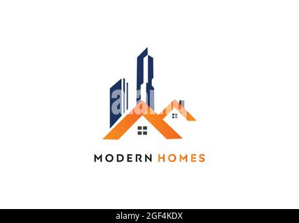 modern house real estate logo design template Stock Vector