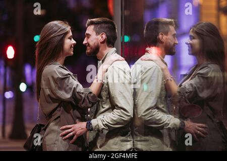 Smiling couple looking at each other Stock Photo