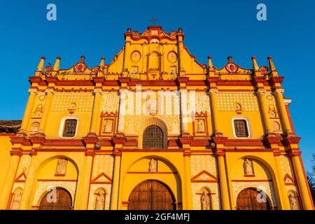 Mexico, Chiapas, San Cristobal de las Casas, Facade of Catedral de San Cristobal de las Casas Stock Photo