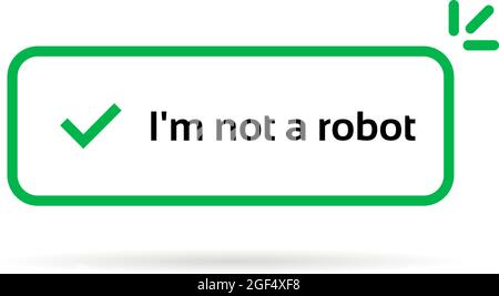 green linear like i m not a robot captcha Stock Vector