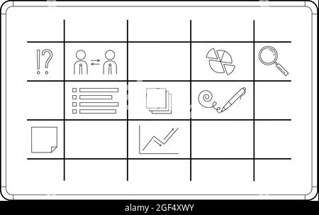 calendar schedule board with collaboration plan Stock Vector