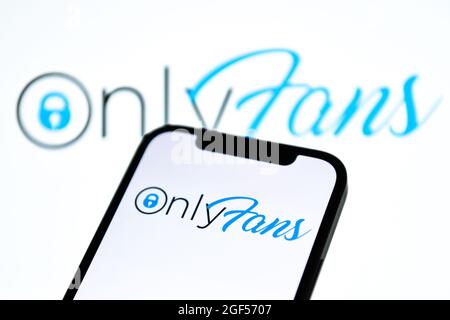 August 22, 20241: In this photo illustration, the OnlyFans logo seen