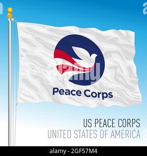 US Peace Corps organization flag, United States of America, vector illustration Stock Vector