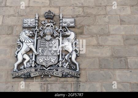 Arms of Canada on the wall of a building in Dartmouth, Canada Stock Photo