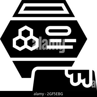 beeswax packaging beekeeping glyph icon vector illustration Stock Vector