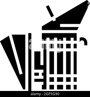 smoker beekeeping glyph icon vector illustration Stock Vector