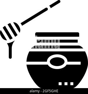 honey bottle beekeeping glyph icon vector illustration Stock Vector