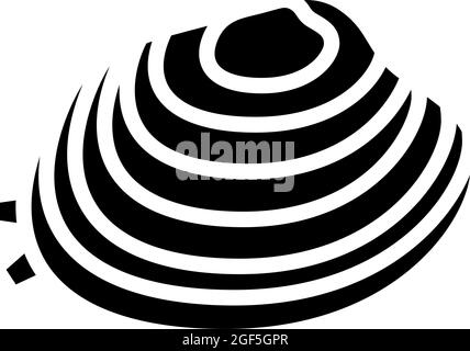 manila clam glyph icon vector illustration Stock Vector