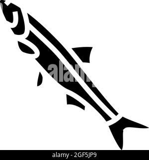 peruvian anchoveta glyph icon vector illustration Stock Vector