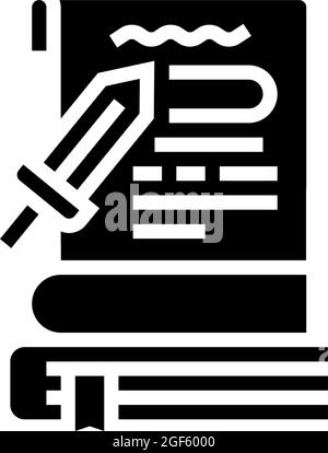 History book black glyph icon. Vector illustration Stock Vector Image ...